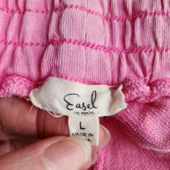 Easel Mineral Washed Wide Leg Pants ISLAND PINK - Picture 7 of 7